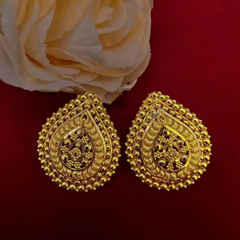 Traditional Pear shaped 22K Gold Earrings